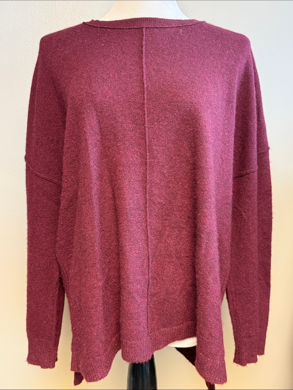 Catherine Malandrino 100% Cashmere Sweater Women's XL Burgundy Knit Top